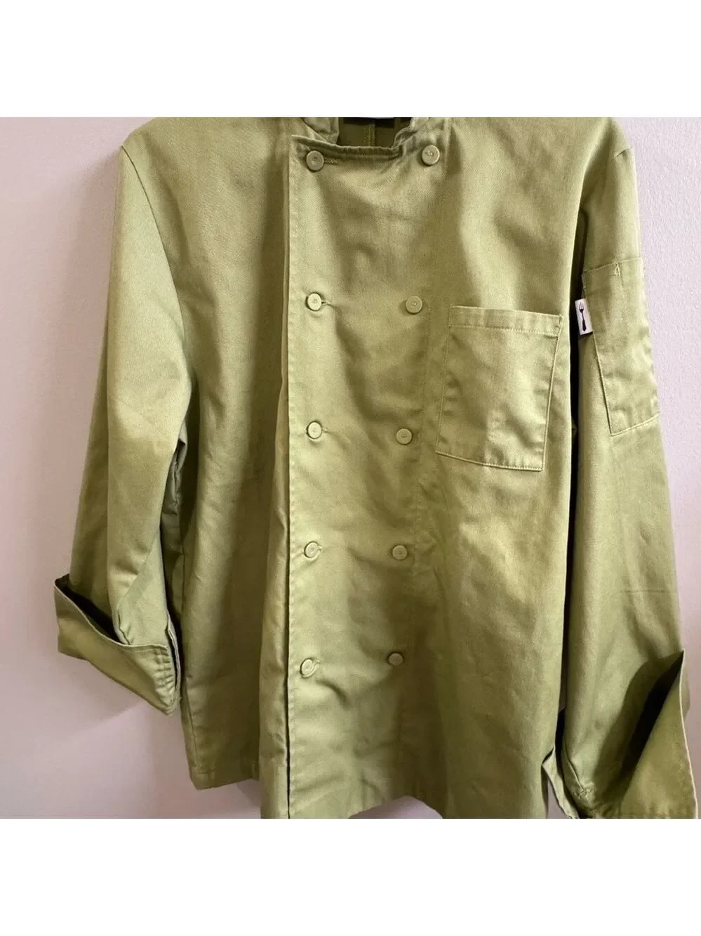 Olive Green Double-Breasted Chef Coat